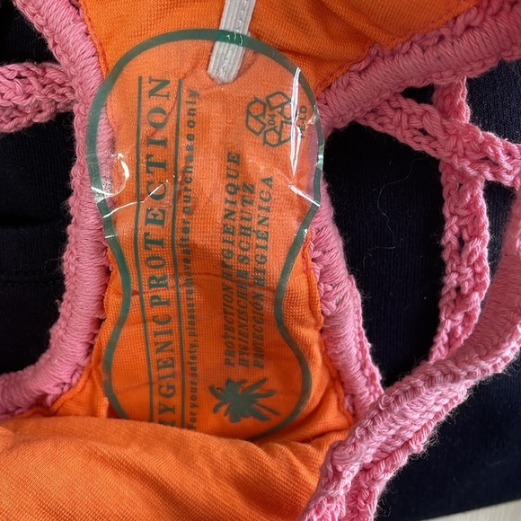 Bali Chic Pink Crochet one piece bathing suit - Picture 5 of 6